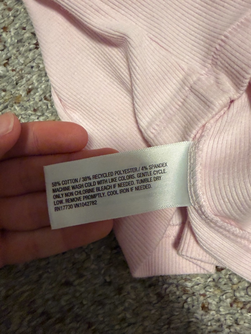 Light Pink Ribbed Tank Top - Picture 4 of 5